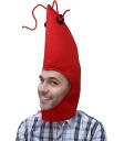 Chapéu de Camarão Vermelho – Acessório Divertido para Fantasia