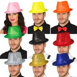 Chapéu de gangster com lantejoulas para adultos