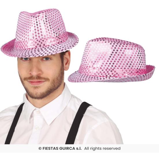 Chapéu de gangster com lantejoulas para adultos