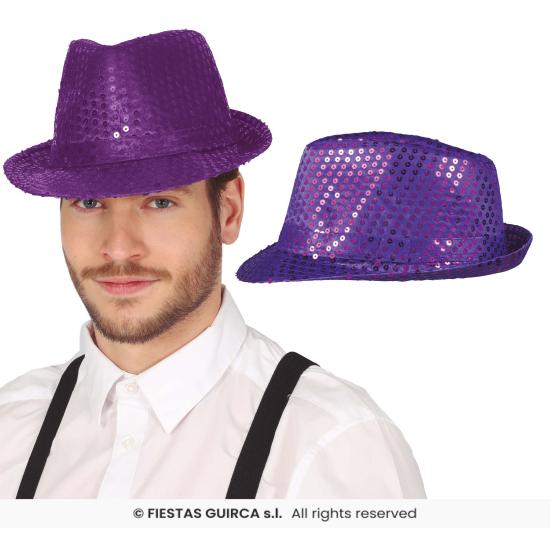 Chapéu de gangster com lantejoulas para adultos