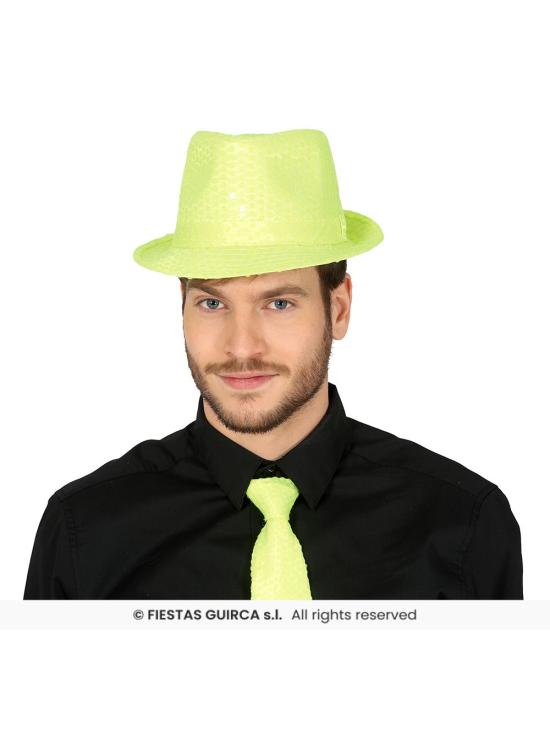 Chapéu de gangster com lantejoulas para adultos