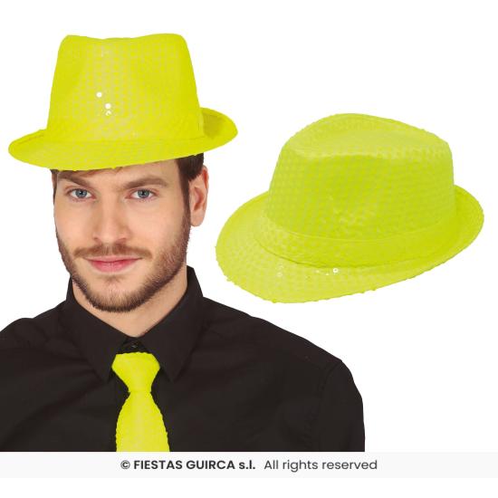 Chapéu de gangster com lantejoulas para adultos