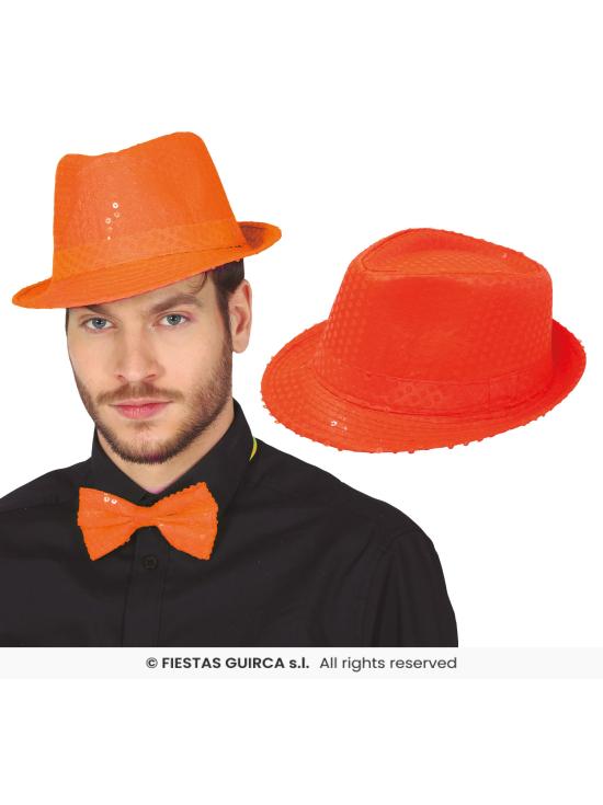 Chapéu de gangster com lantejoulas para adultos
