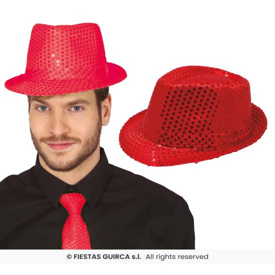 Chapéu de gangster com lantejoulas para adultos