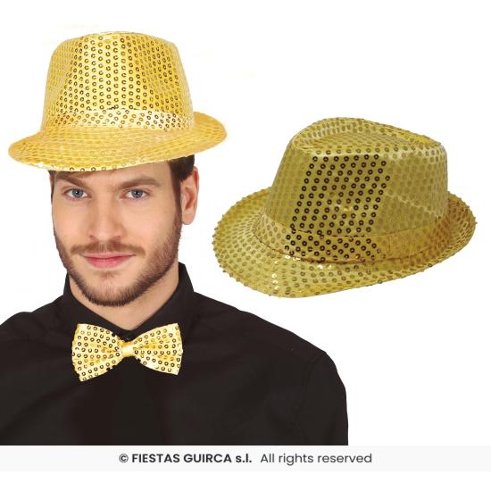 Chapéu de gangster com lantejoulas para adultos