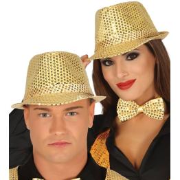Chapéu de lantejoulas douradas*