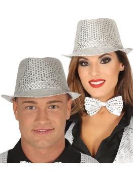 Chapéu de lantejoulas prateadas*