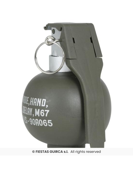Granada com Luz e Som 10 cm – Acessório Militar Realista para Fantasias de Soldados e Temas de Guerra