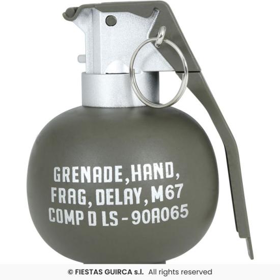 Granada com Luz e Som 10 cm – Acessório Militar Realista para Fantasias de Soldados e Temas de Guerra