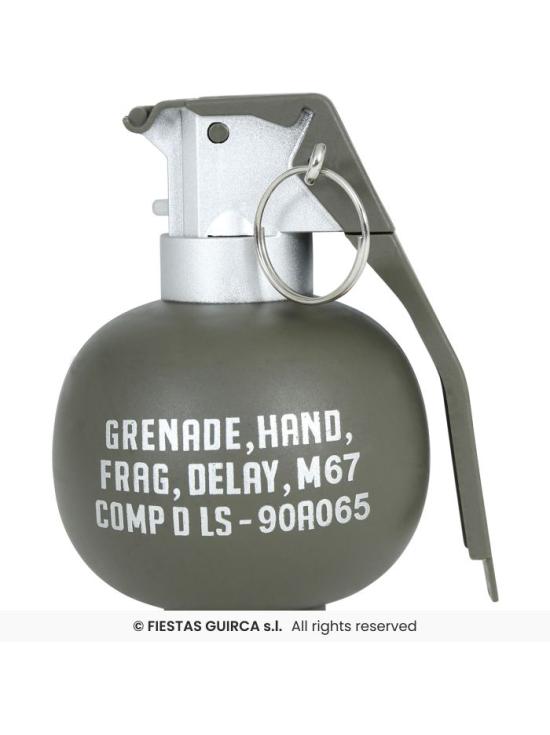 Granada com Luz e Som 10 cm – Acessório Militar Realista para Fantasias de Soldados e Temas de Guerra