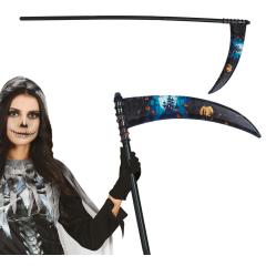 Guadaña Decorada Desmontable 100 cm para Disfraz de Muerte | Halloween