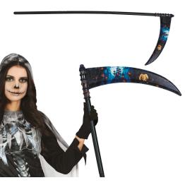 Foice decorada destacável de 100 cm para fantasia de Morte | Halloween