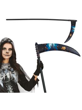 Foice decorada destacável de 100 cm para fantasia de Morte | Halloween