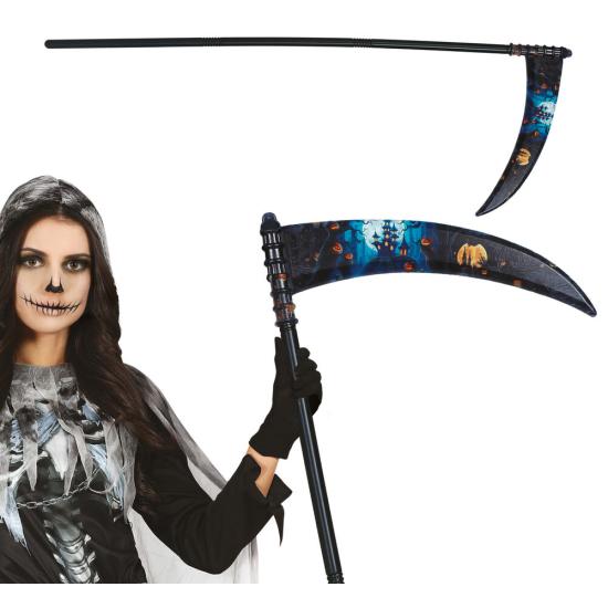 Foice decorada destacável de 100 cm para fantasia de Morte | Halloween
