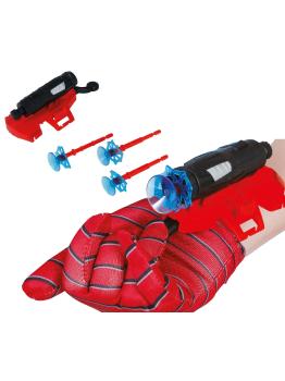 Luva infantil do Homem-Aranha com lançador de ventosa – Conjunto de super-heróis