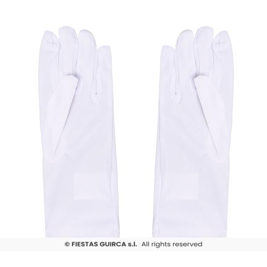 Luvas de Tecido Branco 20 cm – Acessório de Fantasia