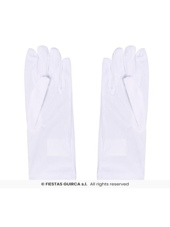 Luvas de Tecido Branco 20 cm – Acessório de Fantasia