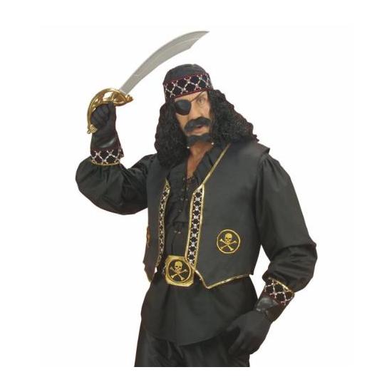 Luvas de pirata em imitação de couro preto