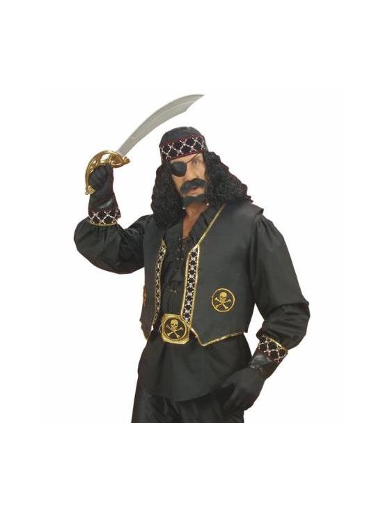 Luvas de pirata em imitação de couro preto