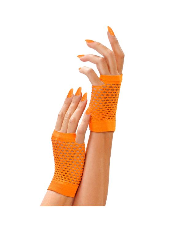 Luvas Sem Dedos Vermelho Fluorescente Laranja