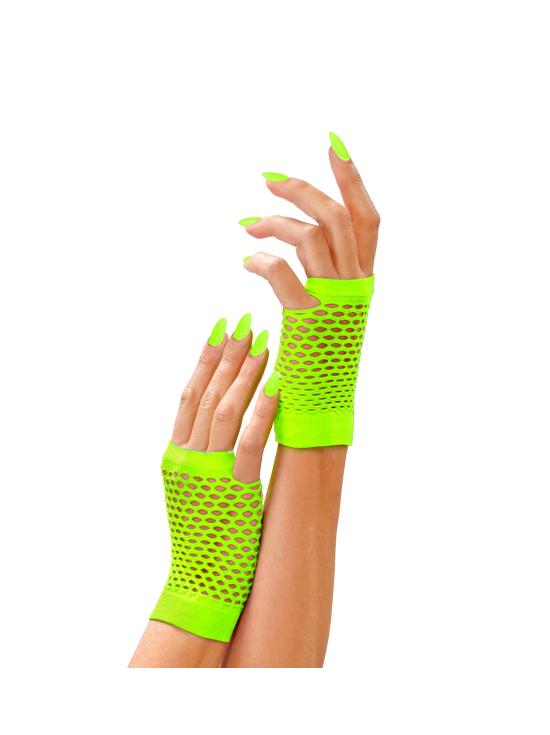 Luvas Sem Dedos Vermelho Verde Fluorescente