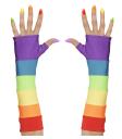 Luvas sem dedos arco-íris 33 cm