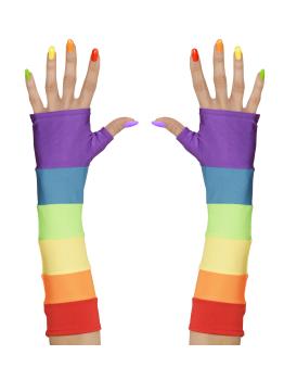 Luvas sem dedos arco-íris 33 cm
