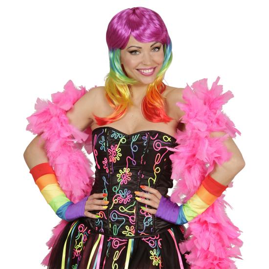 Luvas sem dedos arco-íris 33 cm