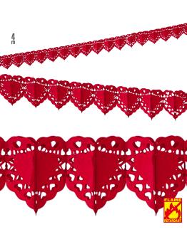 Guirlanda Coração Vermelho 4m