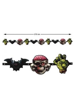 Guirlanda de zumbi de Halloween 210 cms