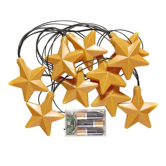 Guirlanda Estrela Luminosa 2,5 cms-10 luci com Pilhas.