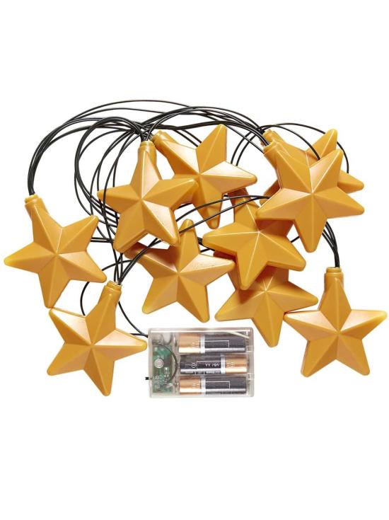 Guirlanda Estrela Luminosa 2,5 cms-10 luci com Pilhas.