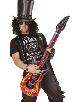 Guitarra inflável com relâmpago.