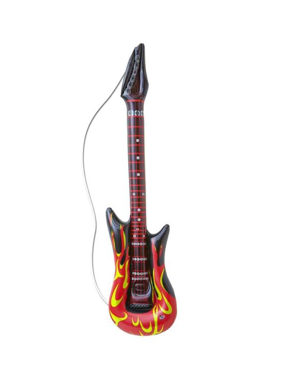 Guitarra inflável com relâmpago.