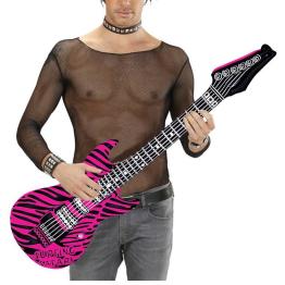 Guitarra inflável zebra rosa 107 cm.