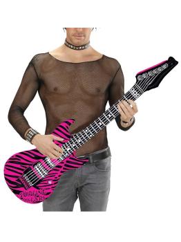 Guitarra inflável zebra rosa 107 cm.