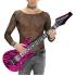 Guitarra inflável zebra rosa 107 cm.