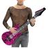 Guitarra inflável zebra rosa 107 cm.