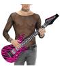 Guitarra inflável zebra rosa 107 cm.