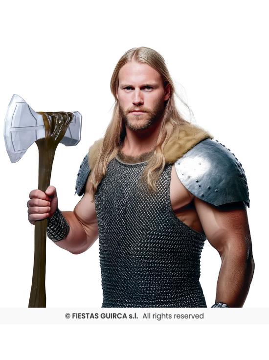 Machado Viking de 61 cm - Acessório de fantasia para fantasias épicas