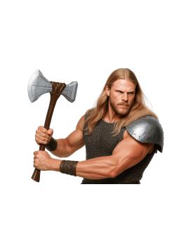 Machado Viking de 61 cm - Acessório de fantasia para fantasias épicas