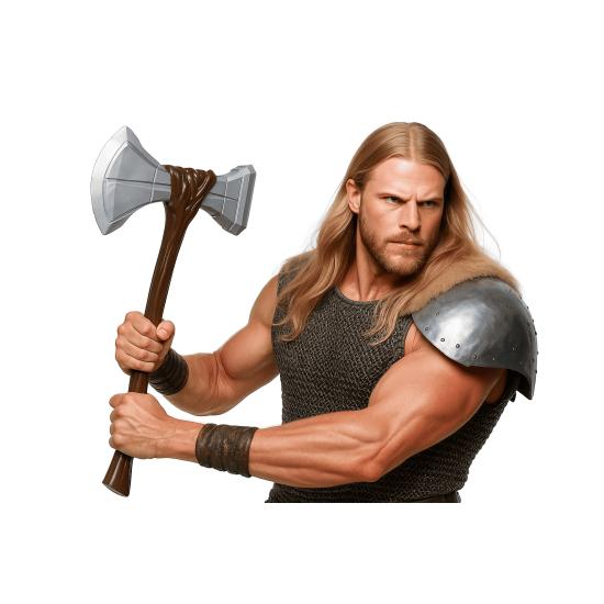 Machado Viking de 61 cm - Acessório de fantasia para fantasias épicas