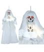 Boneca de noiva esqueleto de Halloween com luz e som 90 cm
