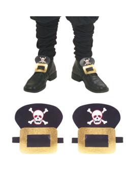 Fivelas de sapatos de pirata em couro sintético
