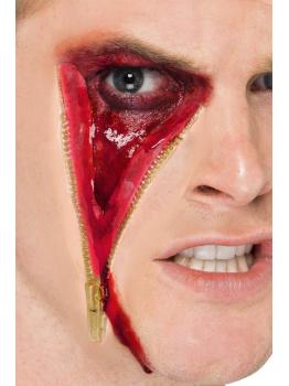 Ferida facial com zíper, látex