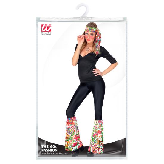 Conjunto Hippie anos 60/70, faixa de cabeça e manoplas, hippie, reggae, flower power