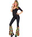 Conjunto Hippie anos 60/70, faixa de cabeça e luvas de flores, hippie, reggae, flower power