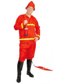 Fato de bombeiro vermelho para adulto tamanho 52-54
