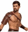 Ombreira de gladiador romano com efeito de couro marrom