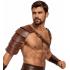 Ombreira de gladiador romano com efeito de couro marrom